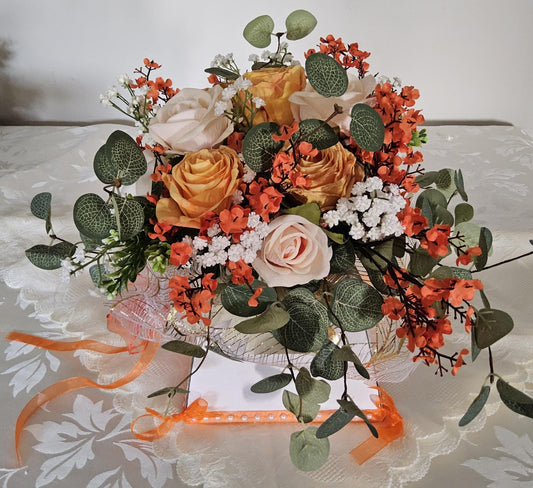 Golden Celebration: A Faux Flower Arrangement