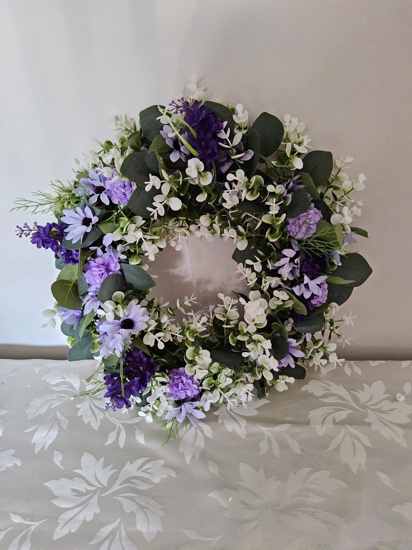 Shades of Purple : A Faux Flower Wreath