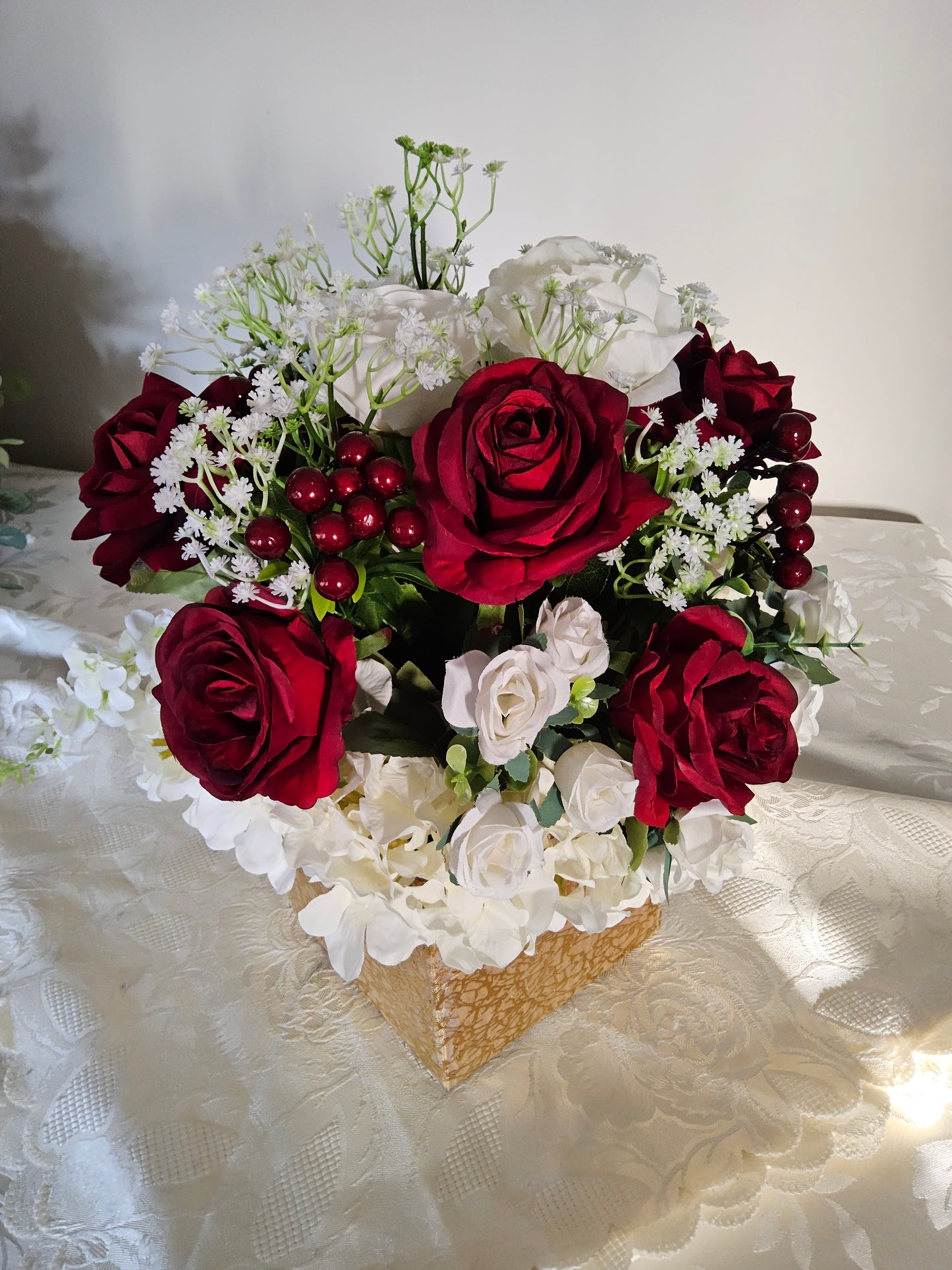 Double Delight: A faux Rose Flower Arrangement