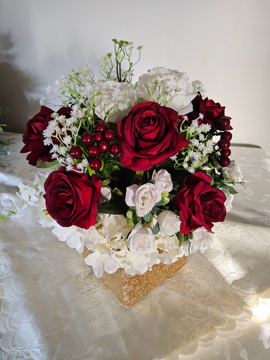 Double Delight: A faux Rose Flower Arrangement