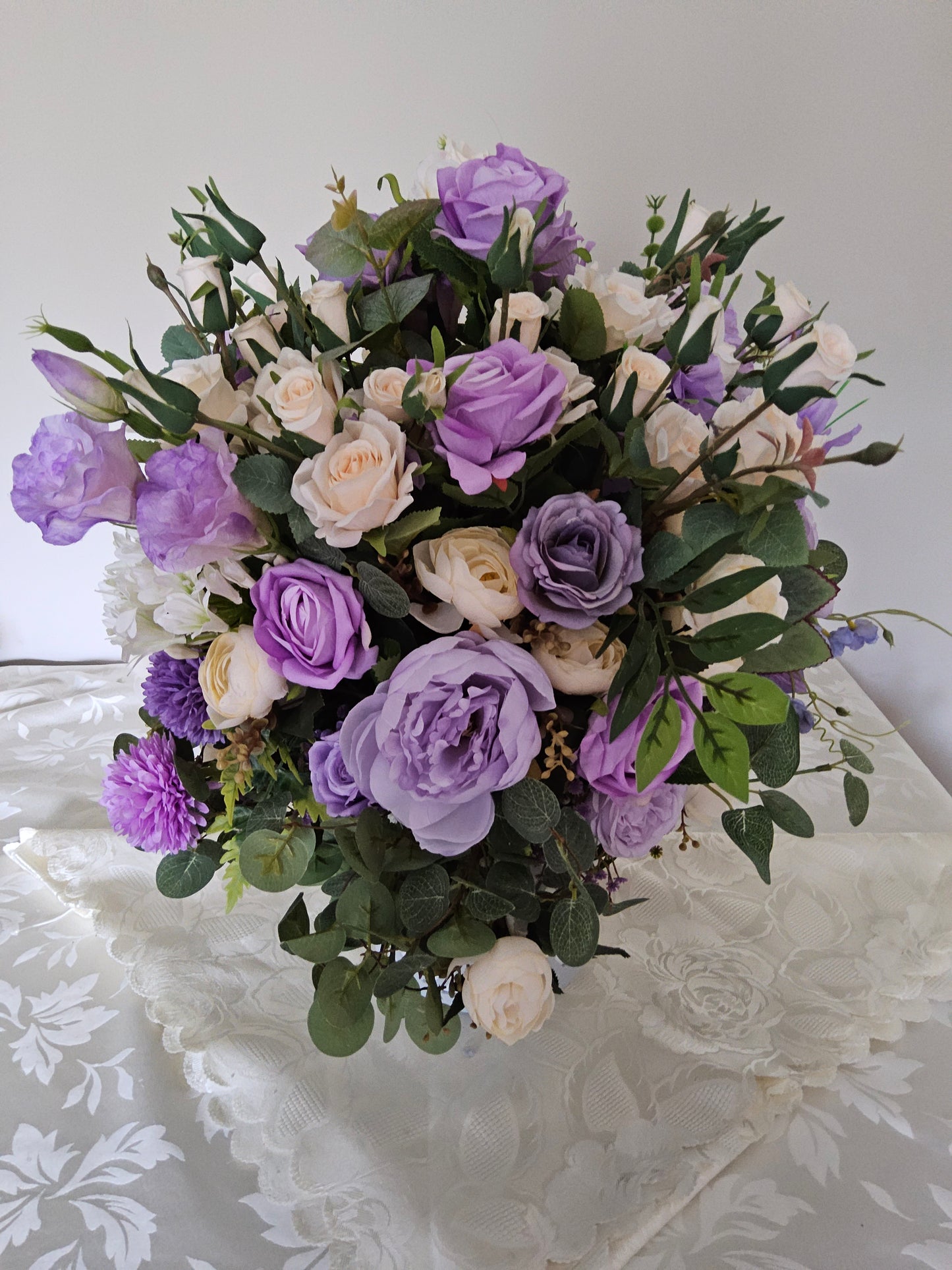 Cream and Lilac Sorbet : A Large Luxury Faux Flower Arrangement