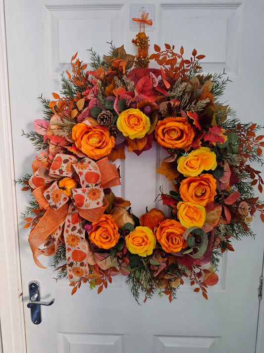 Golden Harvest Autumn Handmade Wreath (20)