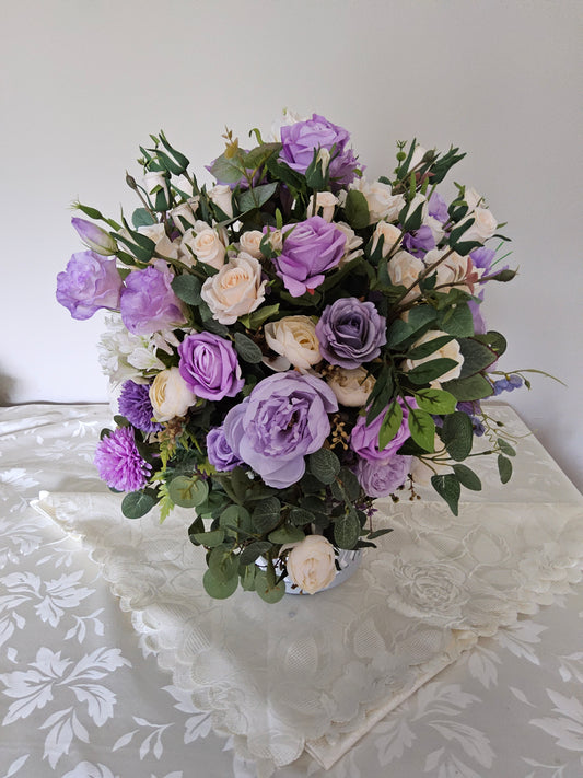 Cream and Lilac Sorbet : A Large Luxury Faux Flower Arrangement