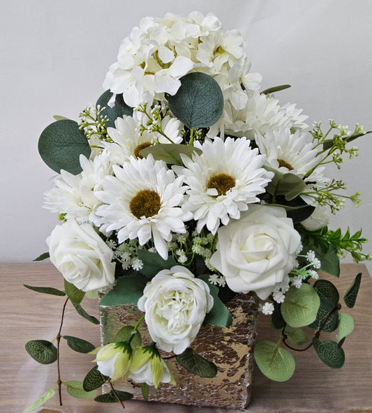 Celestial  Blooms: A Faux Flower Arrangement